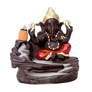 Red Ganesha Smoke Fountain Polyresin Incense Burner