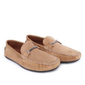 Genuine Suede Leather Khaki Buckle Loafers Shoes