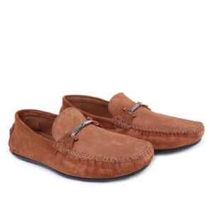 Genuine Suede Leather Tobacco Buckle Loafers Shoes