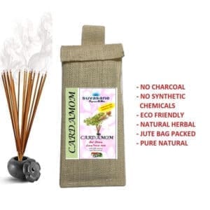 Suvasane Pure Natural Herbal Cardamom Sticks (24 sticks)