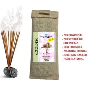 Suvasane Pure Natural Herbal Cedar Sticks (24 sticks)