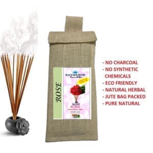 Suvasane Pure Natural Herbal Rose Sticks (24 sticks)