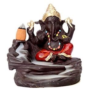 Suvasane Lord Bal Ganesha Smoke Fountain Polyresin Incense Burner