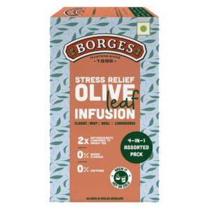 BORGES Stress Relief Olive Leaf Infusion - 4-In-1 Assorted Pack