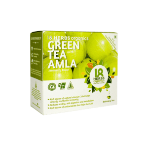 18 Herbs Green Tea with Amla  15 Tea Bags Box