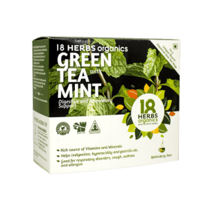 18 Herbs Green Tea with Mint Tea Bags 15 Bags Box