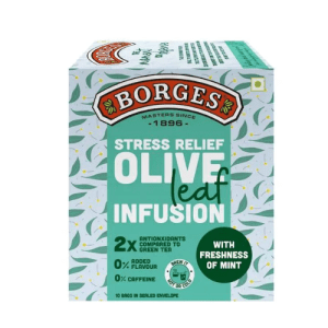 BORGES Olive Leaf Infusion - Olive & Mint Leaves 10 Bags