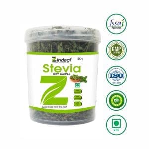 Zindagi Stevia Dry Leaves - Natural Stevia Leaf - Sugar-Free Stevia Sweetener (100 GMS)