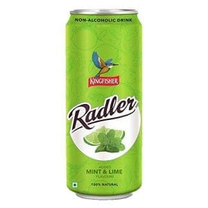 KingFisher Radler Mint Lime Non Alcoholic Malt Drink Can, 300 ML Pack of 4