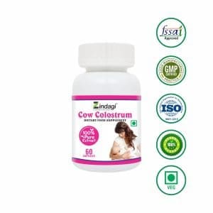 Zindagi Cow Colostrum Capsules - Dietary Food Supplement - Pure Cow Colostrum Extract - Health Management