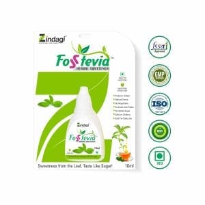 Zindagi FosStevia - Natural Zero Calorie Sweetener - Sugar-Free Stevia Liquid - 1000 Servings