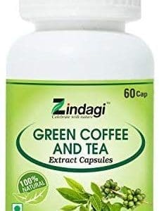 Zindagi Green Coffee & Tea Capsules - Natural Green Coffee & Green Tea Extract For Weight Loss (60 Caps)