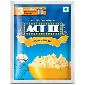ACT II Instant Popcorn - Golden Sizzle 30 GMS (Get 10 g Extra) Pack 5