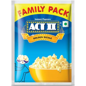 ACT II Instant Popcorn - Golden Sizzle 90 GMS  (Get 30 g Extra) Pack 5