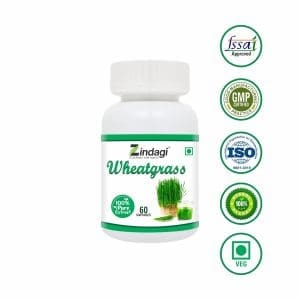 Zindagi Wheatgrass Extract Capsules - Natural Immunity Booster - For Healthy Body (60 Capsules)