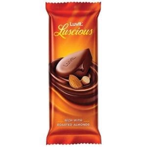 LuvIt Luscious Chocolate Bar - Roasted Almonds 46 GMS Pack of 2