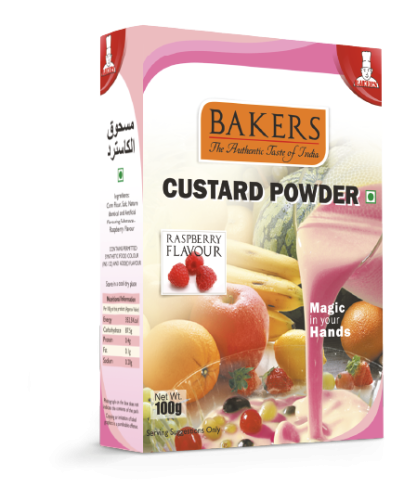 Bakers Raspberry Custard Powder 100 Gms