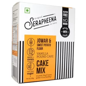 Serapheena Jowar & Sweet Potato Cake Mix-Vanilla Pound Cake, 185g (Gluten Free, Vegan)