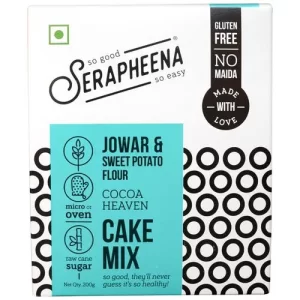 Serapheena Jowar & Sweet Potato Flour Cake Mix - Cocoa Heaven, Rich In Iron, Calcium, 200 g Carton