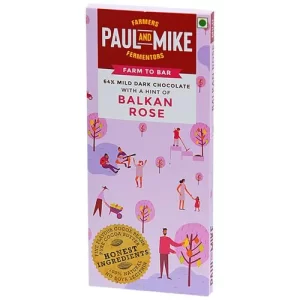 Paul And Mike 64% Mild Dark Chocolate With A Hint Of Balkan Rose, 68 GMS