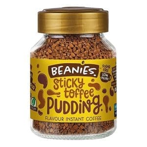 Beanies|Instant Flavoured Coffee |Sticky Toffee Pudding|Low Calorie, Sugar Free|50 g|Pack of 1