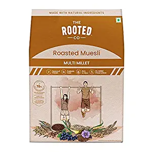 The Rooted Co Roasted Muesli Cereals - Multi Millet, 400g | Multigrain, Rolled Oats, Healthy