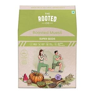 The Rooted Co Roasted Muesli Cereals - Super Seeds, 400g |Gluten Free, Rolled Oats, Healthy|