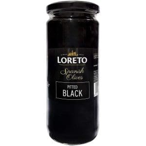 Loreto Pitted Black  Olives  430 GMS