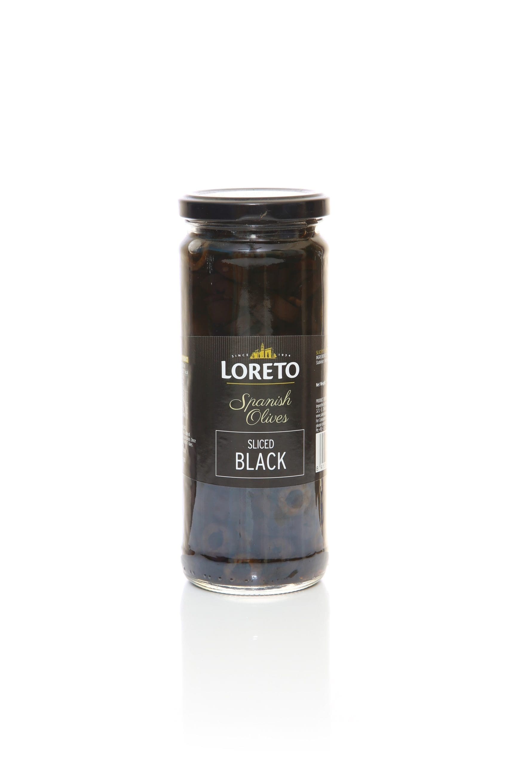 Loreto Sliced Black Olives 440 GMS