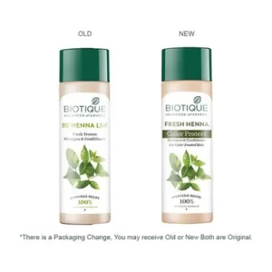 BIOTIQUE Advanced Ayurveda Fresh Texture Shampoo & Conditioner - Henna Leaf, 120 ml Carton