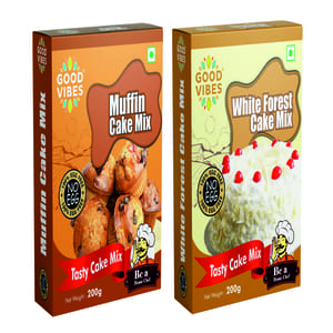 Good Vibes Muffin And White Forest Cake Mixes Combo - 400 GMS