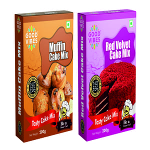 Good Vibes Muffin And Red Velvet Cake Mixes Combo - 400 GMS