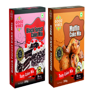 Good Vibes Muffin And Black Forest Cake Mixes Combo - 400 GMS