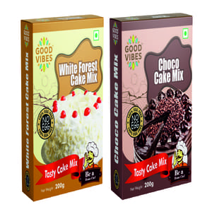 Good Vibes Choco Cake And White Forest Cake Mixes Combo - 400 GMS