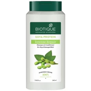 BIOTIQUE Fresh Nourishing Shampoo - Soya Protein, For Dry, Damaged & Colour Treated Hair, 100% Botanical Extracts,