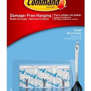 Command™ Utensil Hooks 17067CLR-C, Clear, Small, 3 Hooks/4 Strips/Pack