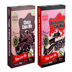 Good Vibes Chocolate And Black Forest Cake Mixes Combo - 400 GMS
