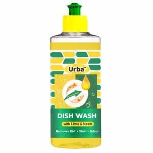 Urba Dish Wash Gel with Lime and Neem, Removes Dirt+ Stain+ Odour, Plant Based, Eco-friendly 500ML