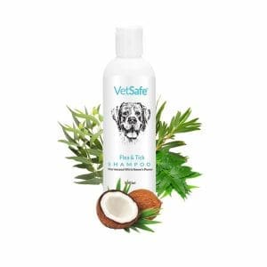 VetSafe Flea and Tick Shampoo 500 ML| Protects Against Ticks, Fleas & Lice | Powered with Neem | Anti-Microbial and pH Balanced Dog Shampoo | | Natural Moisturizing Shampoo