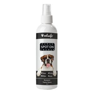 VetSafe Spot ON Spray for Dogs| Flea and Tick Control| Botanical Topical Spray 200 ML