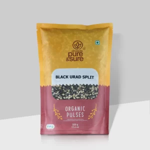 Phalada Pure & Sure Organic Black Urad Dal Split | Healthy & Wholesome Organic Pulses | Rich in Fibre, High Protein, Low Calories, No Preservatives | 500gm