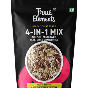 True Elements 4 in 1 Trail Mix - Sunflower, Pumpkin, Flax with Cranberries 125g, Healthy Seeds, Seeds Mix for Eating