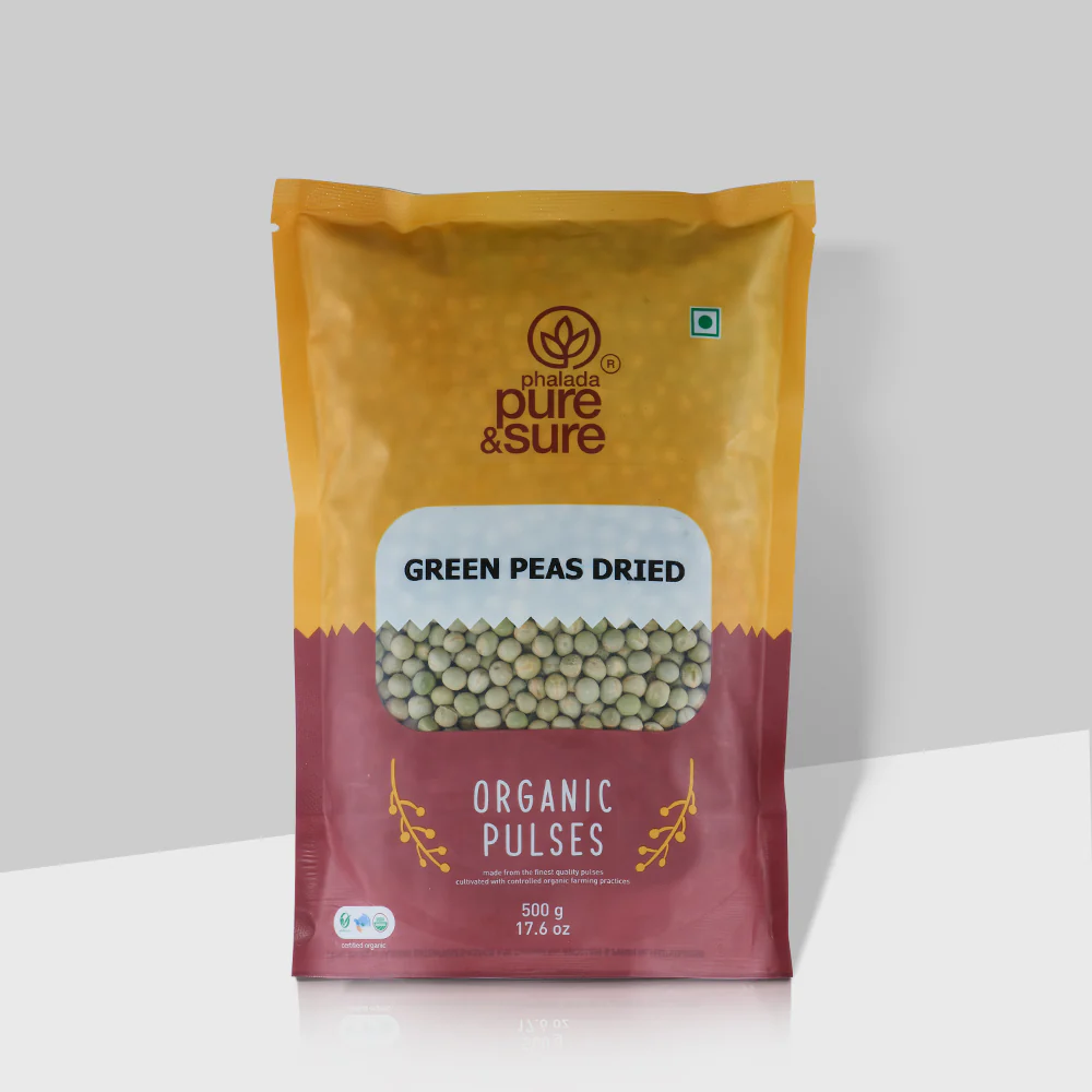 phalada pure & sure Organic Green Peas Dried-500 GMS