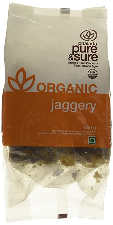 Pure & Sure Organic Jaggery | Natural Sugar, Healthy & Wholesome | Organic Jaggery for Baking, Tea, & Coffee 500GMS